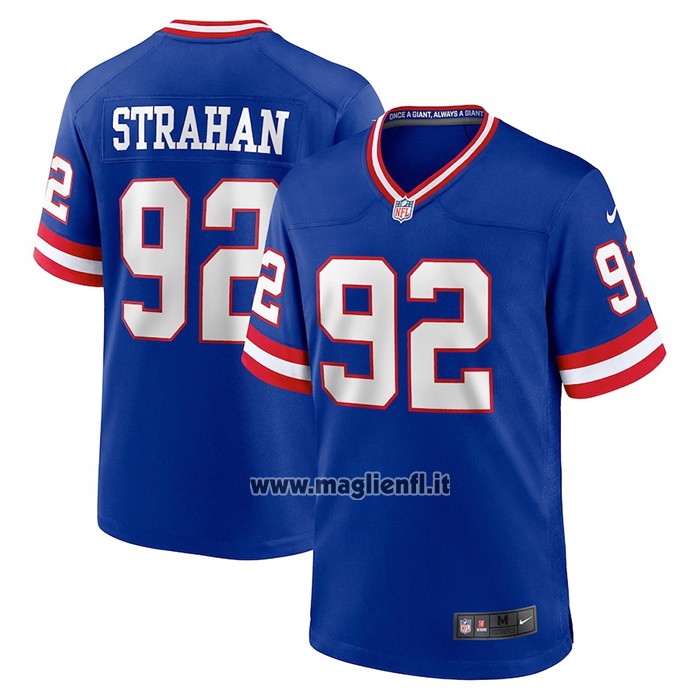 Maglia NFL Game New York Giants Michael Strahan Classic Retired Blu